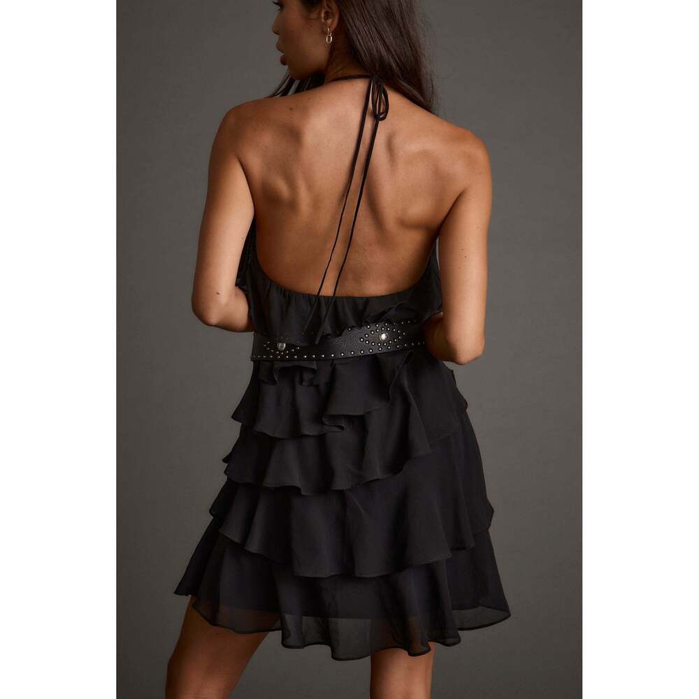 12th Tribe Sutton Black Studded Mini Dress Size XL - Picture 2 of 3